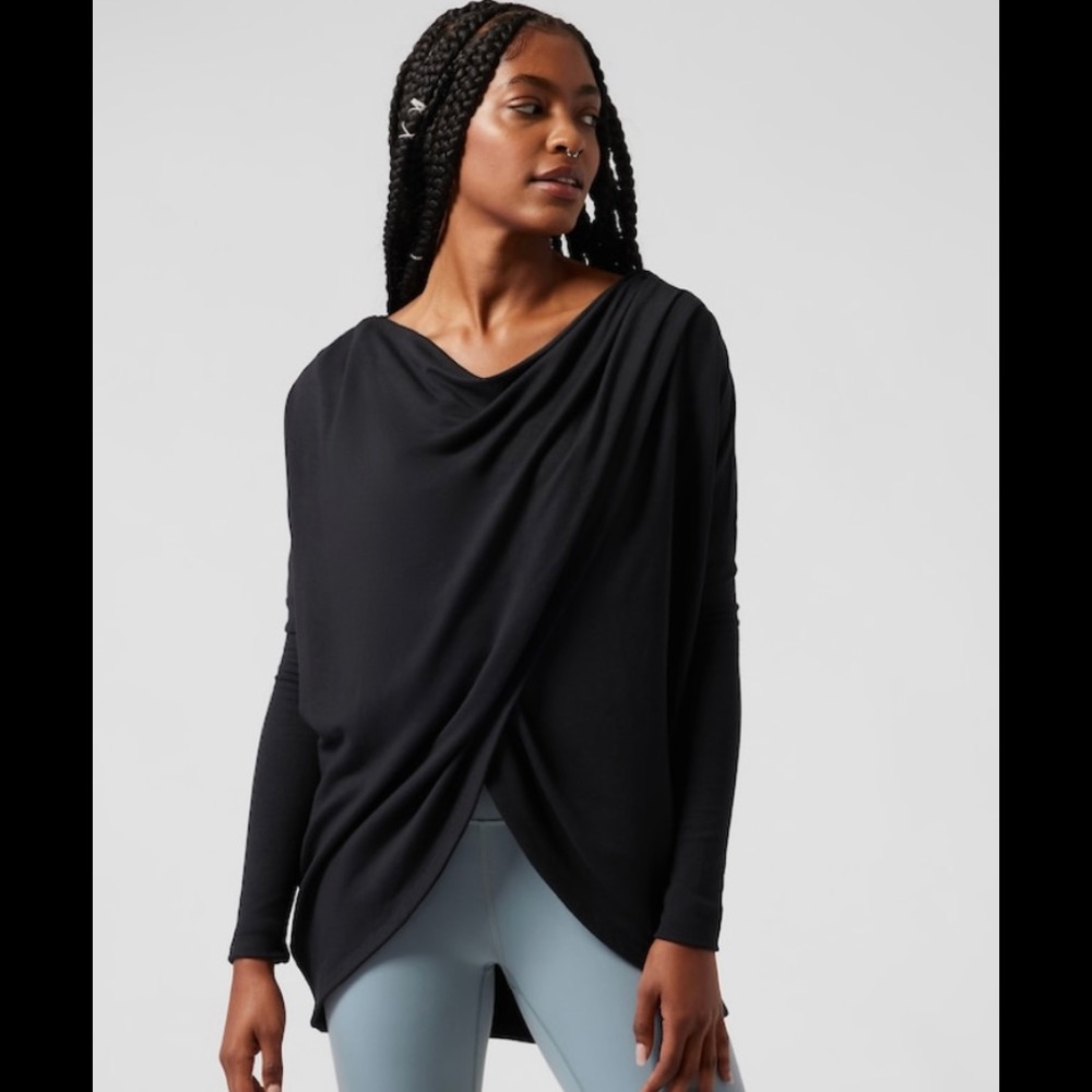 Athleta Black Drape Sweater
